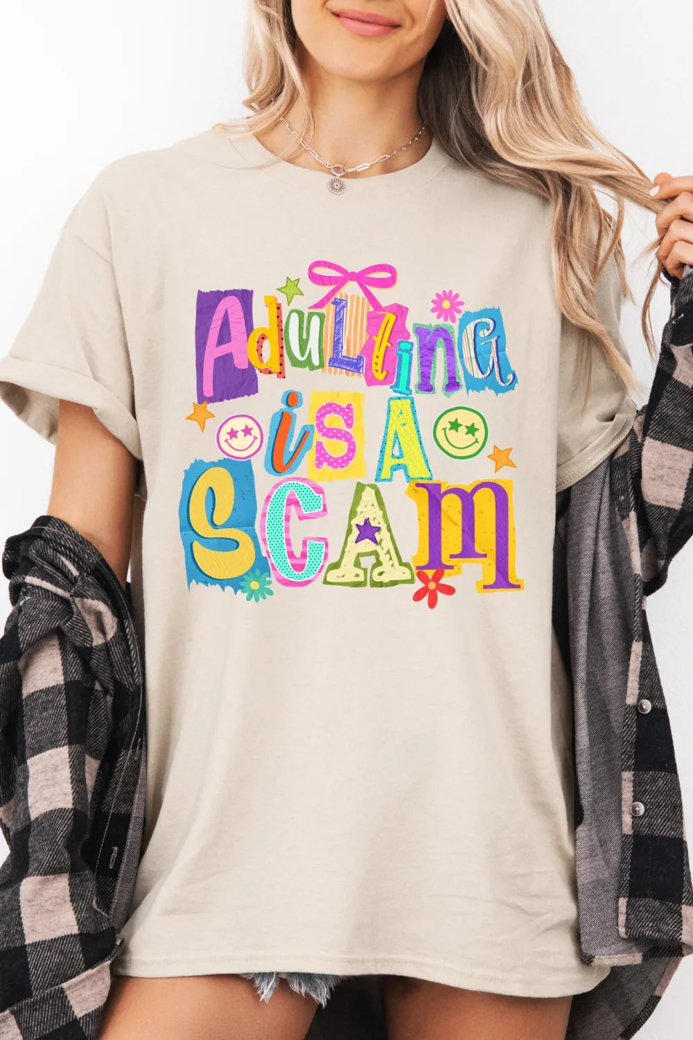 Adulting Is A Scam Funny Tee For Women sold by Fancy Tees product image thumbnail 2