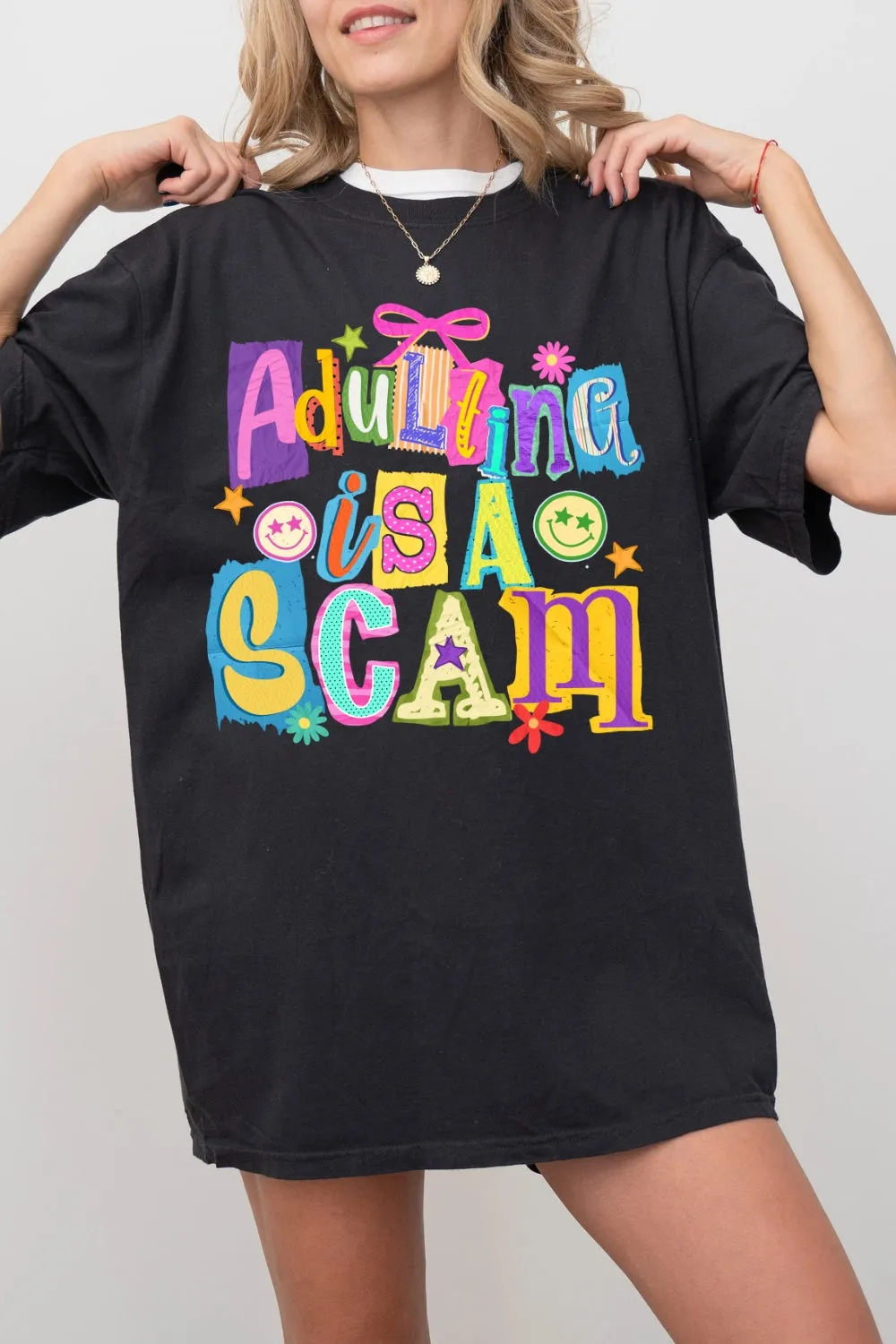 Adulting Is A Scam Funny Tee For Women sold by Fancy Tees product image thumbnail 3