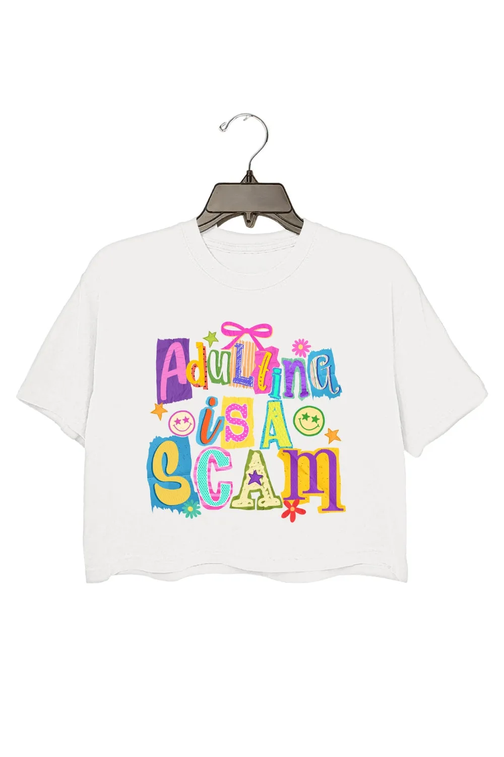 Adulting Is A Scam Funny Crop Top For Women sold by Fancy Tees product image thumbnail 2