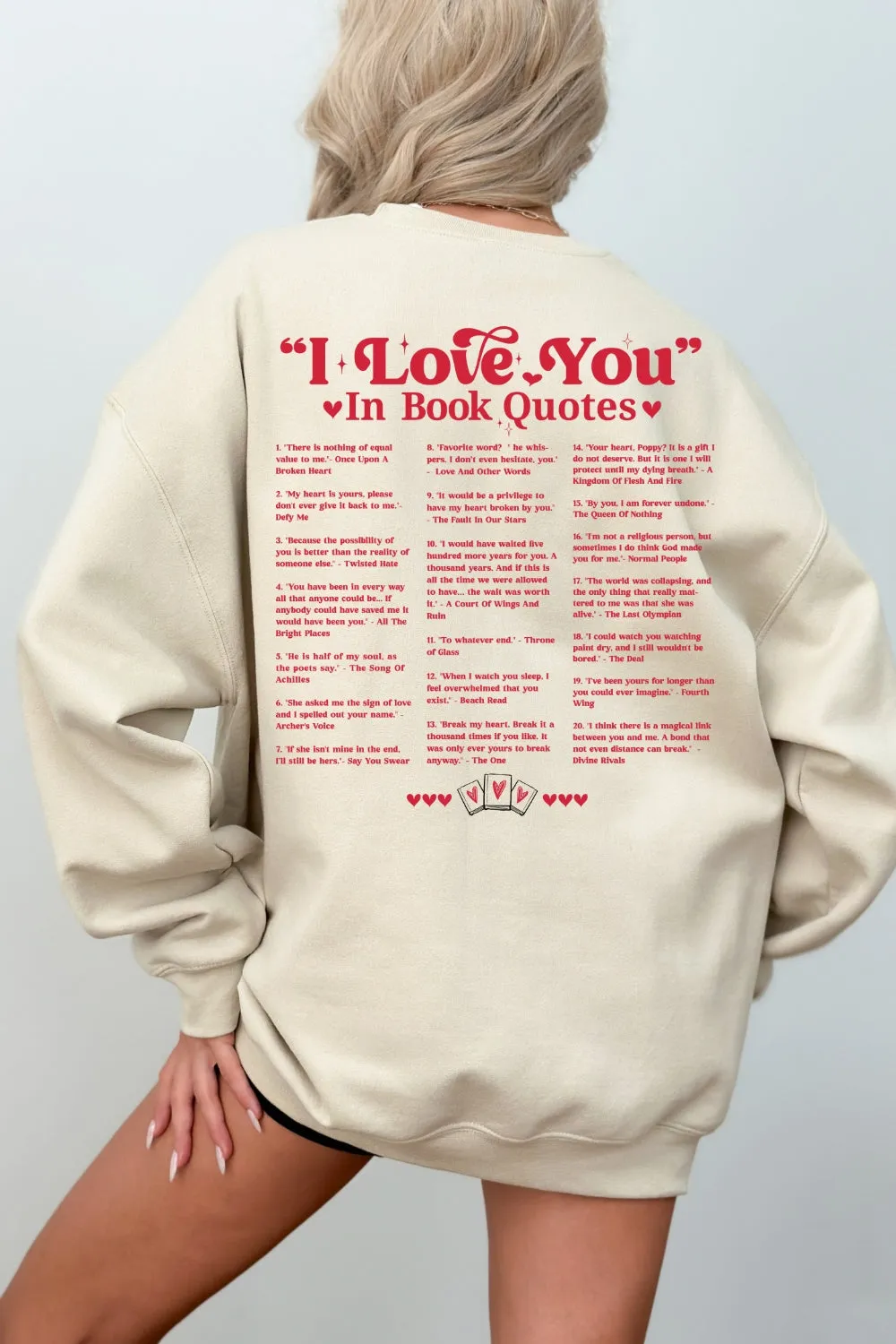 Different Ways Say I Love You In Book Quotes Sweatshirt For Women sold by Fancy Tees product image thumbnail 4