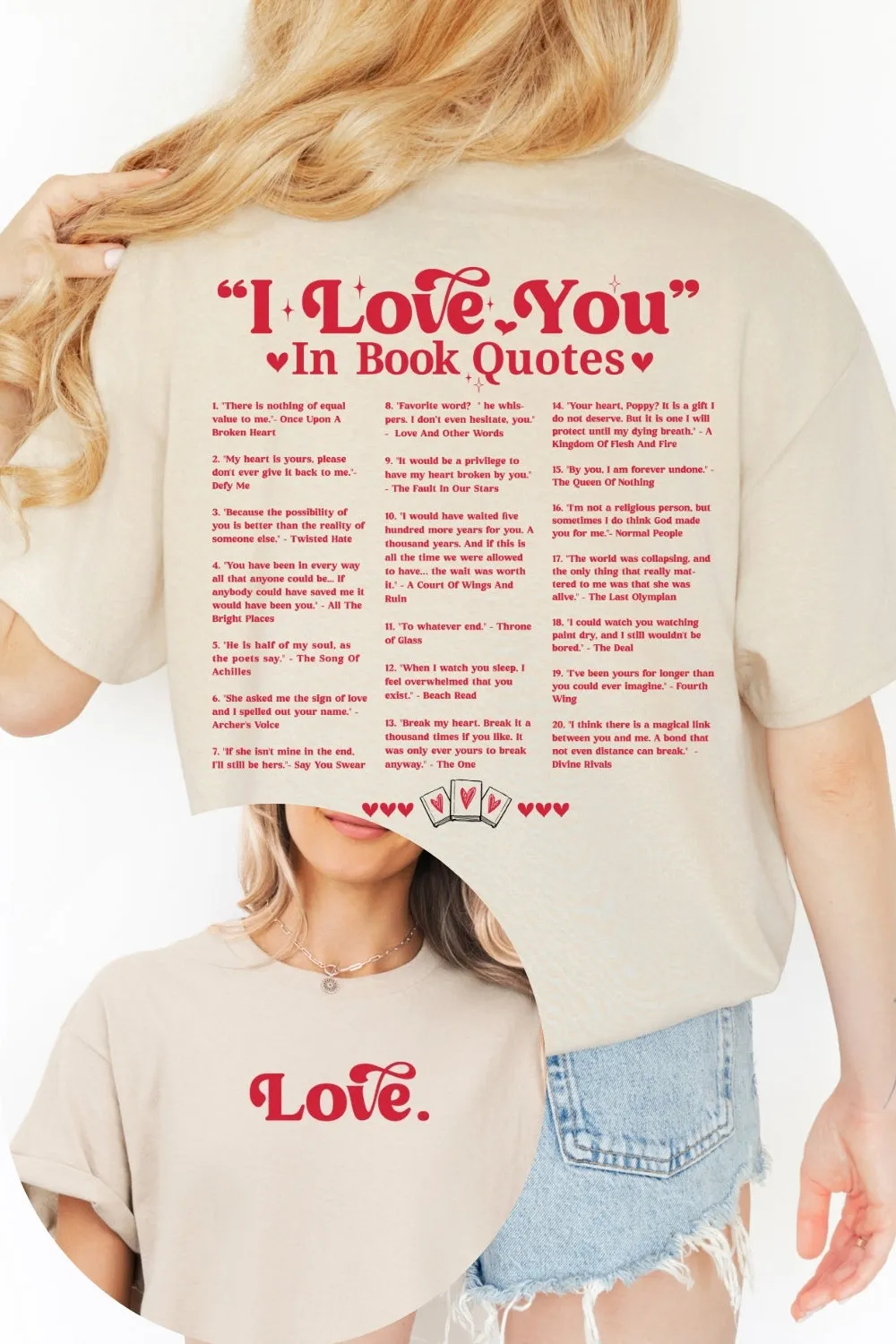 Different Ways Say I Love You In Book Quotes Tee For Women sold by Fancy Tees product image thumbnail 3