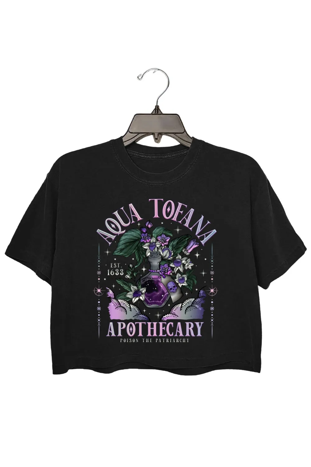 Aqua Tofana Apothecary Destroy The Patriarchy Crop Top For Women sold by Fancy Tees product image thumbnail 3