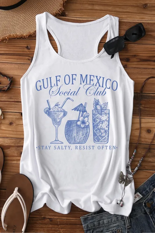 Gulf Of Mexico Social Club Funny Tank Top For Women sold by Fancy Tees