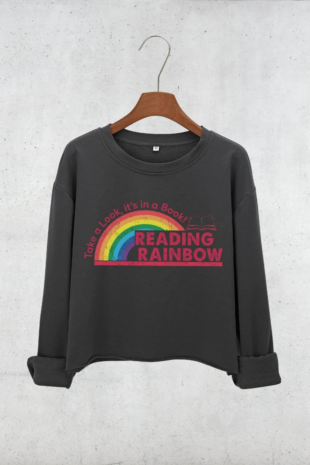 Reading Rainbow Book Lover Crop Sweatshirt For Women sold by Fancy Tees