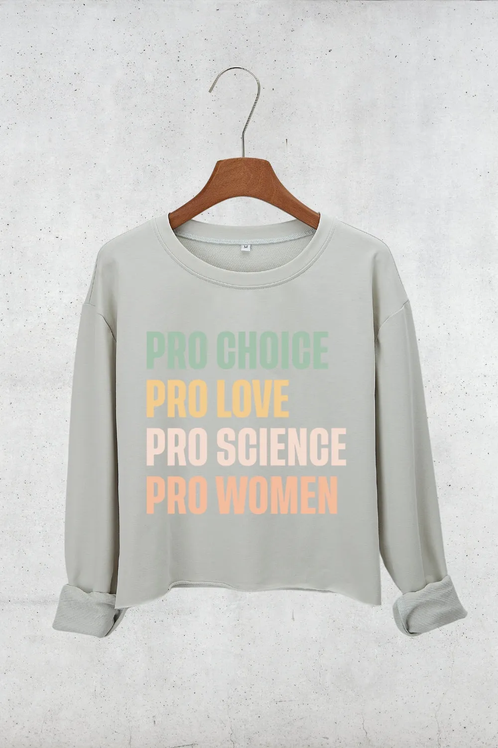 Pro Choice Pro Love Women Rights Crop Sweatshirt For Women sold by Fancy Tees product image thumbnail 2