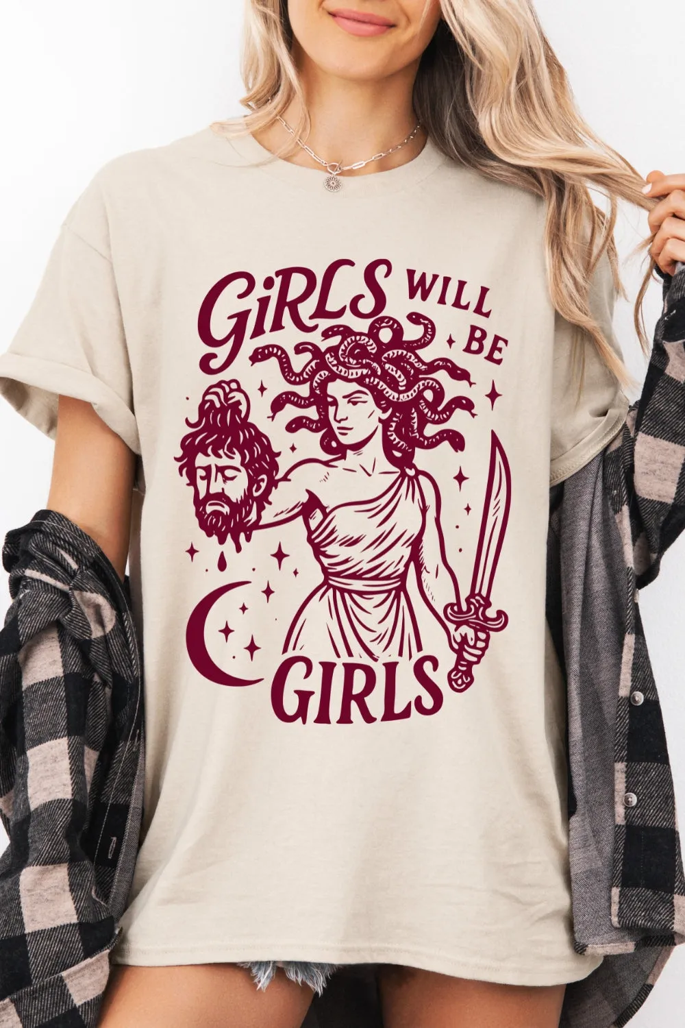 Girls Will Be Girls Medusa Feminist Tee For Women sold by Fancy Tees