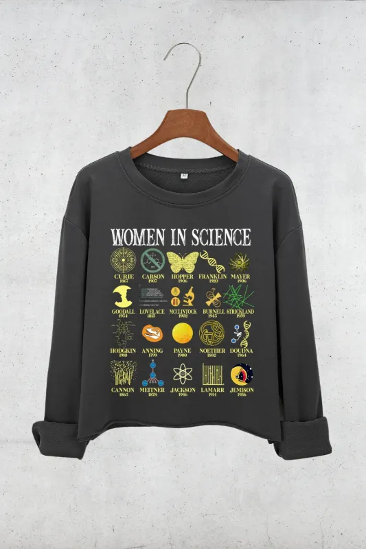 Retro Women in Science Crop Sweatshirt For Women sold by Fancy Tees