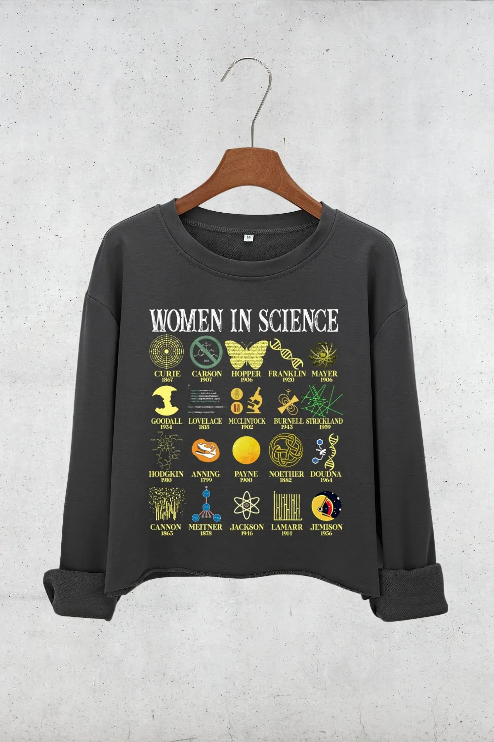 Retro Women in Science Crop Sweatshirt For Women sold by Fancy Tees