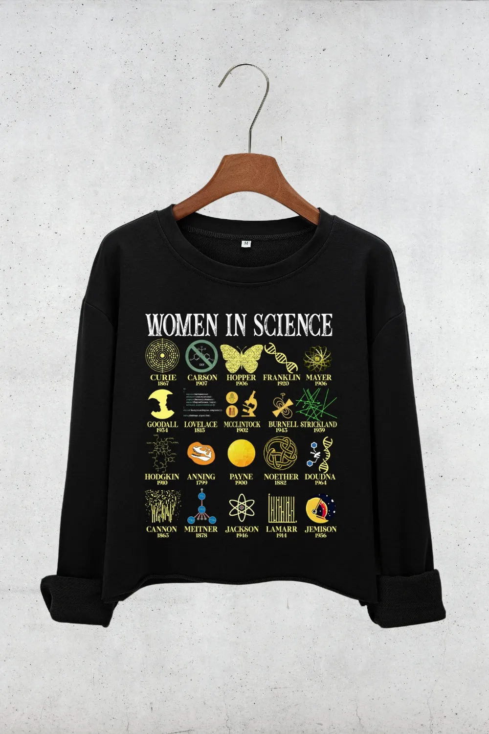 Retro Women in Science Crop Sweatshirt For Women sold by Fancy Tees product image thumbnail 2