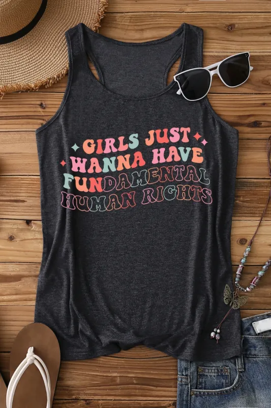 Girls Just Wanna Have Fundamental Human Rights Tank Top For Women sold by Fancy Tees