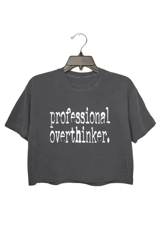 Professional Overthinker Typography Design Crop Top For Women sold by Fancy Tees