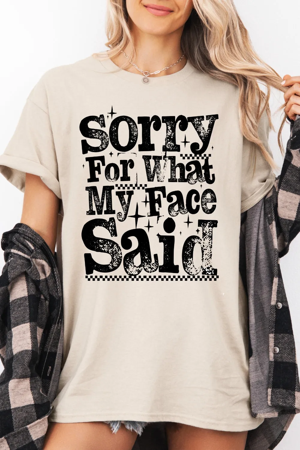 Sorry For What My Face Said Tee For Women sold by Fancy Tees product image thumbnail 2