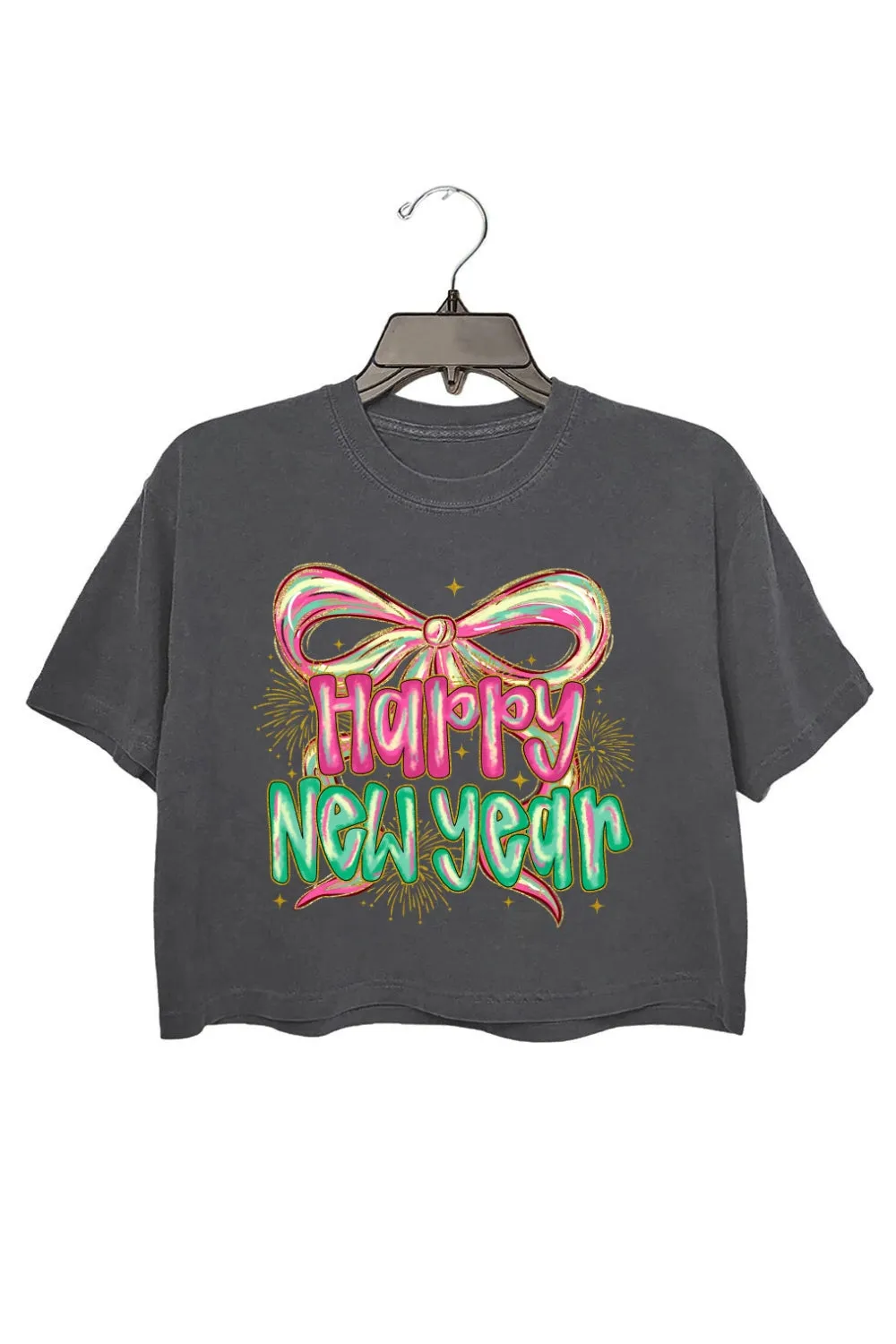 Happy New Year Coquette Bow Crop Top For Women sold by Fancy Tees