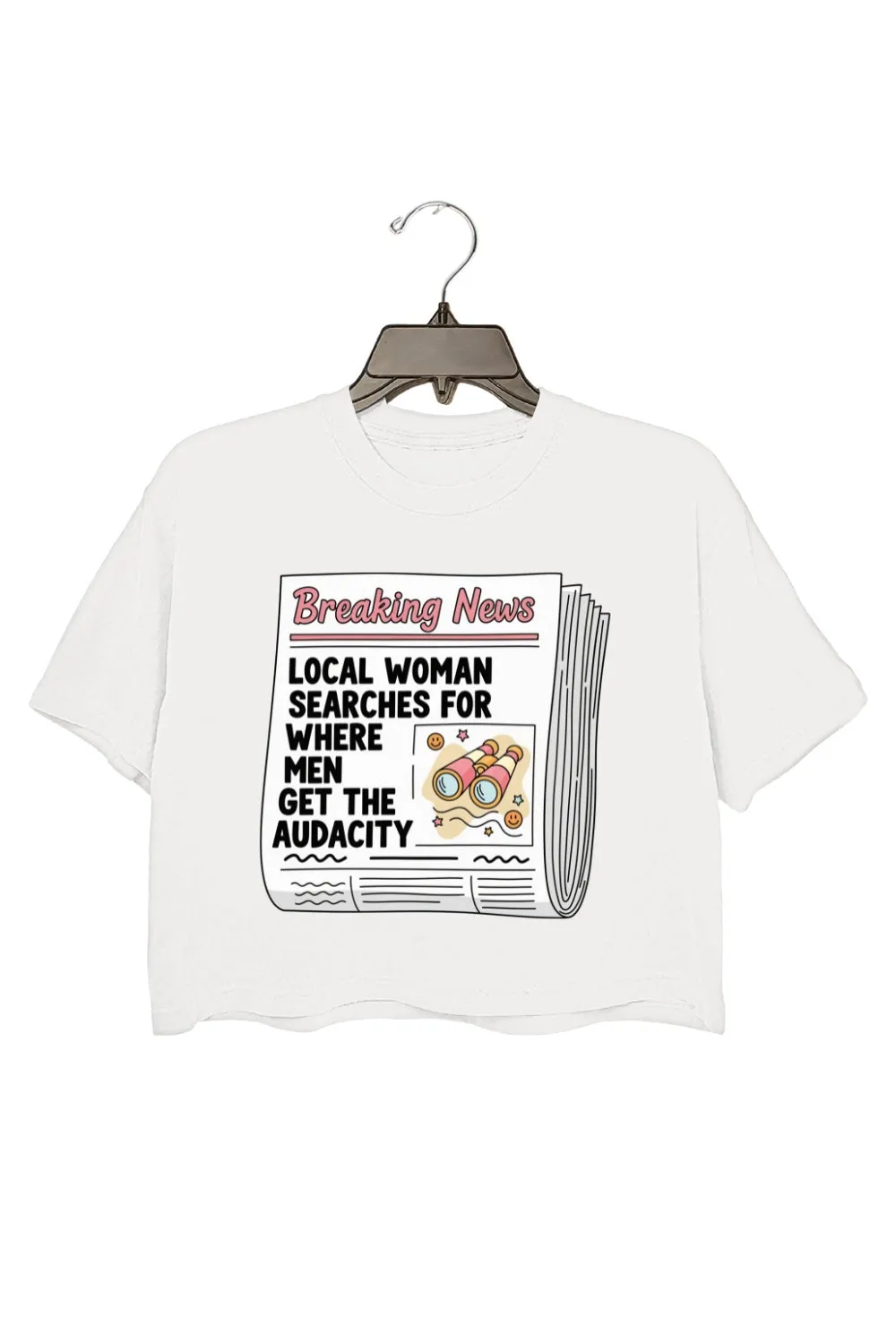 Breaking News Feminism Crop Top For Women sold by Fancy Tees product image thumbnail 2