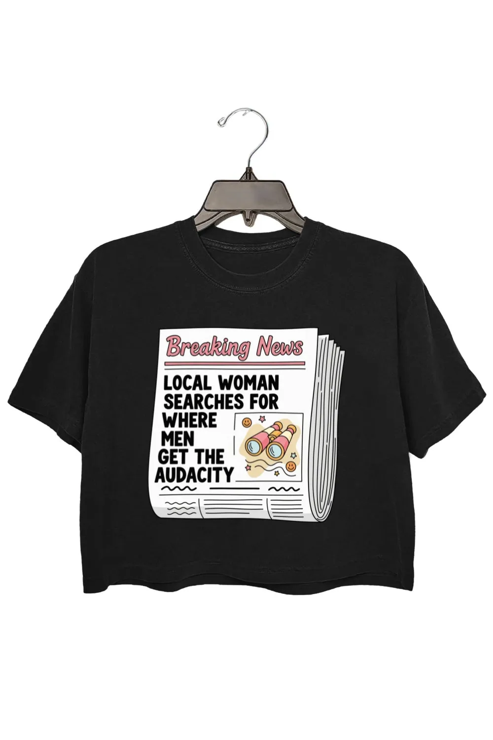Breaking News Feminism Crop Top For Women sold by Fancy Tees product image thumbnail 3