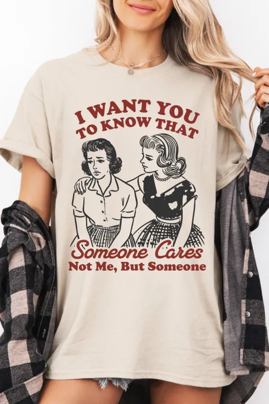 Someone Cares Retro Funny Quote Tee For Women sold by Fancy Tees