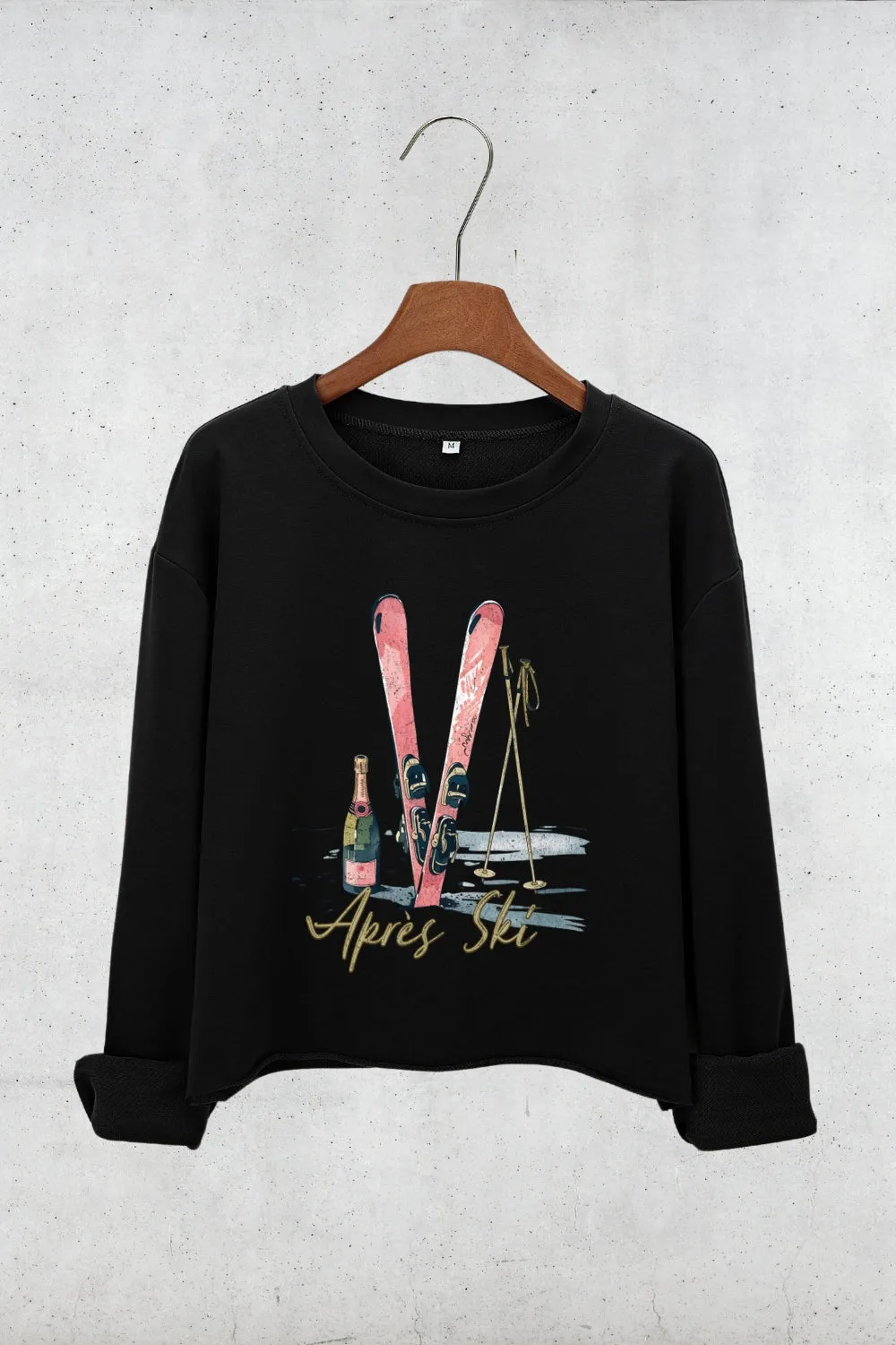 Après Ski Lover Crop Sweatshirt For Women sold by Fancy Tees product image thumbnail 3