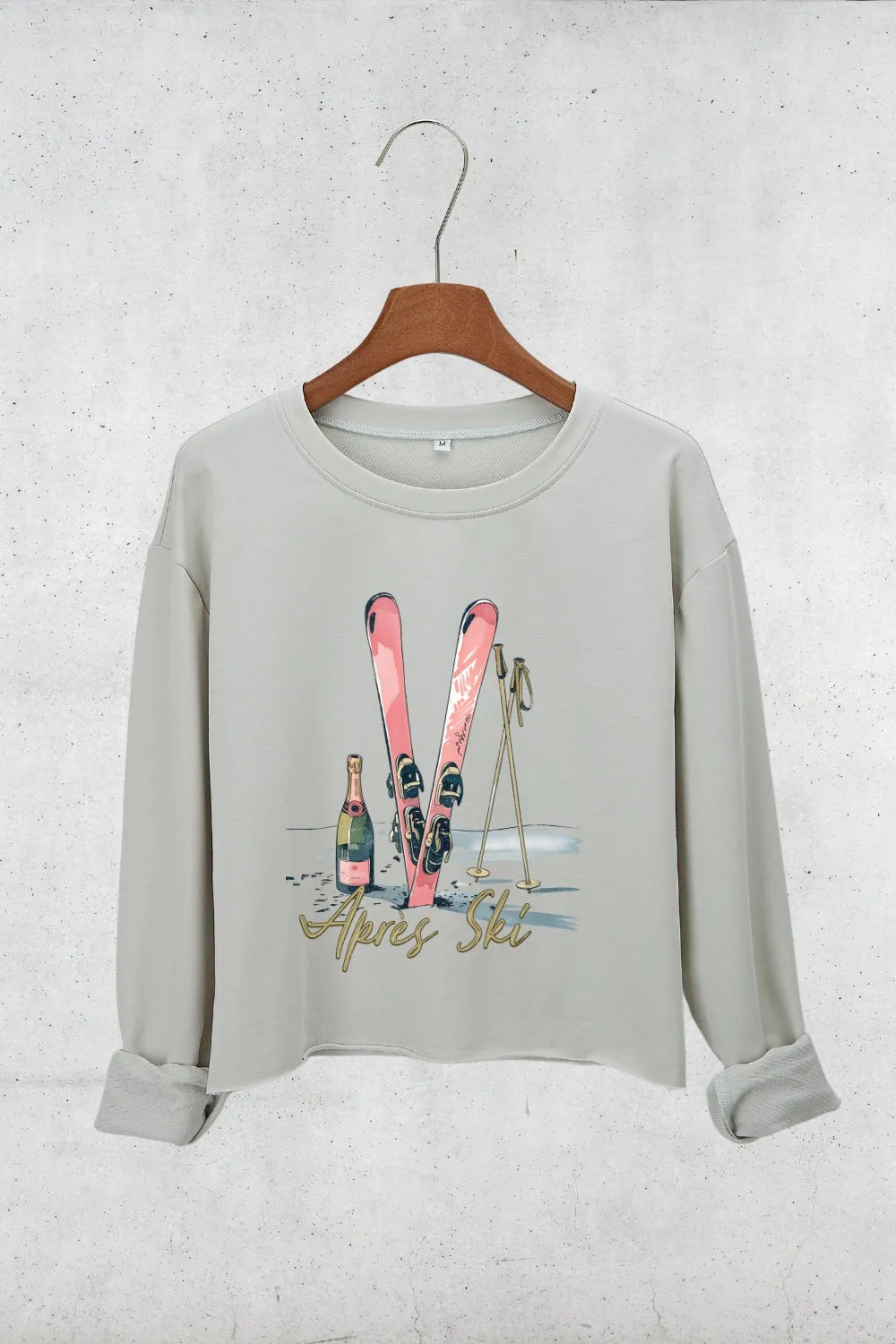 Après Ski Lover Crop Sweatshirt For Women sold by Fancy Tees product image thumbnail 2