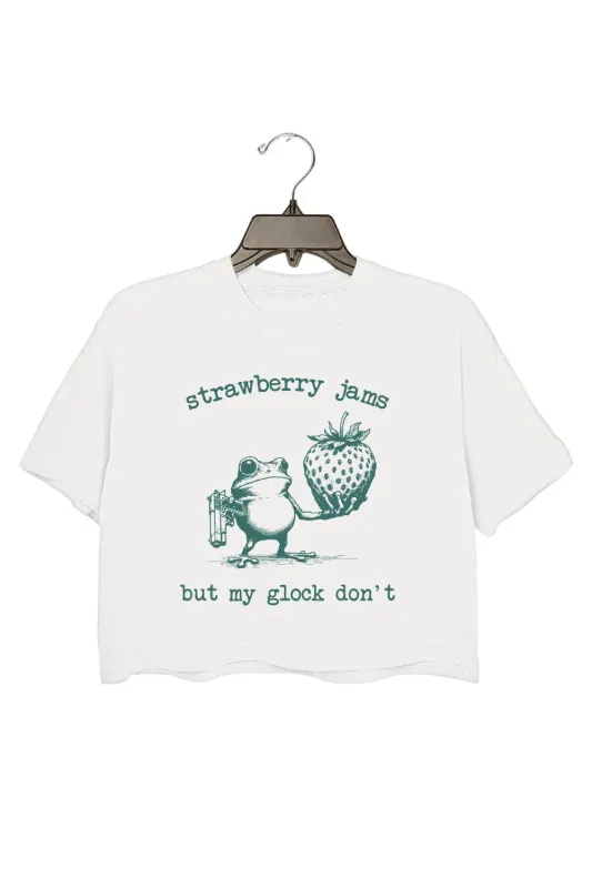 Strawberry Jams Frog Crop Top For Women sold by Fancy Tees