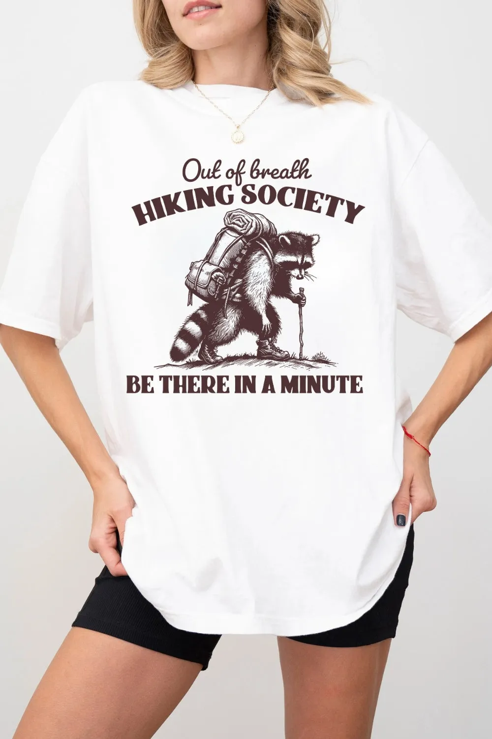 Out Of Breath Hiking Society Tee For Women sold by Fancy Tees product image thumbnail 2