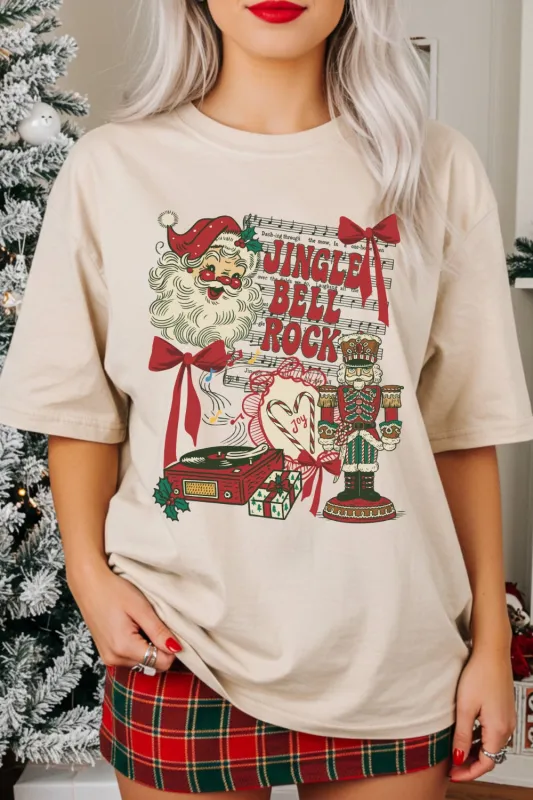 Retro Christmas Jingle Bell Rock Santa Tee For Women sold by Fancy Tees