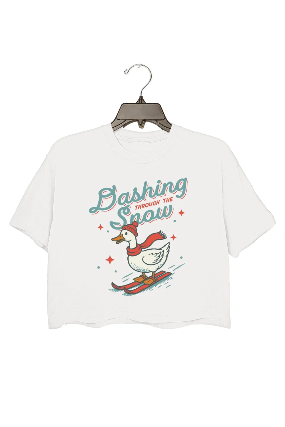 Dashing Through The Snow Goose Skiing Crop Top For Women sold by Fancy Tees product image thumbnail 2