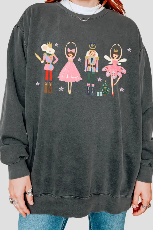 Pink Christmas Nutcracker Ballet Sweatshirt For Women sold by Fancy Tees
