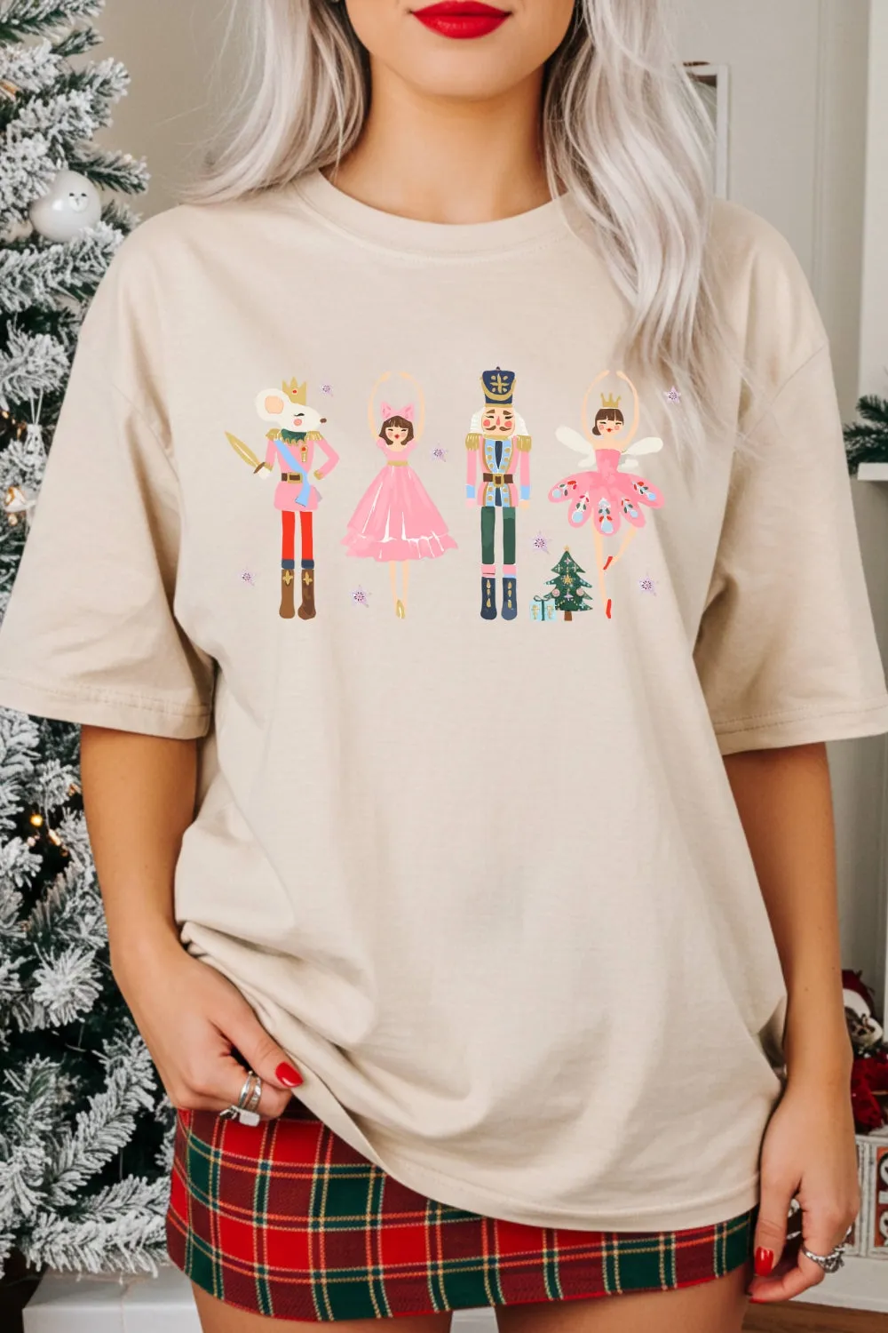 Pink Christmas Nutcracker Ballet Tee For Women sold by Fancy Tees product image thumbnail 2