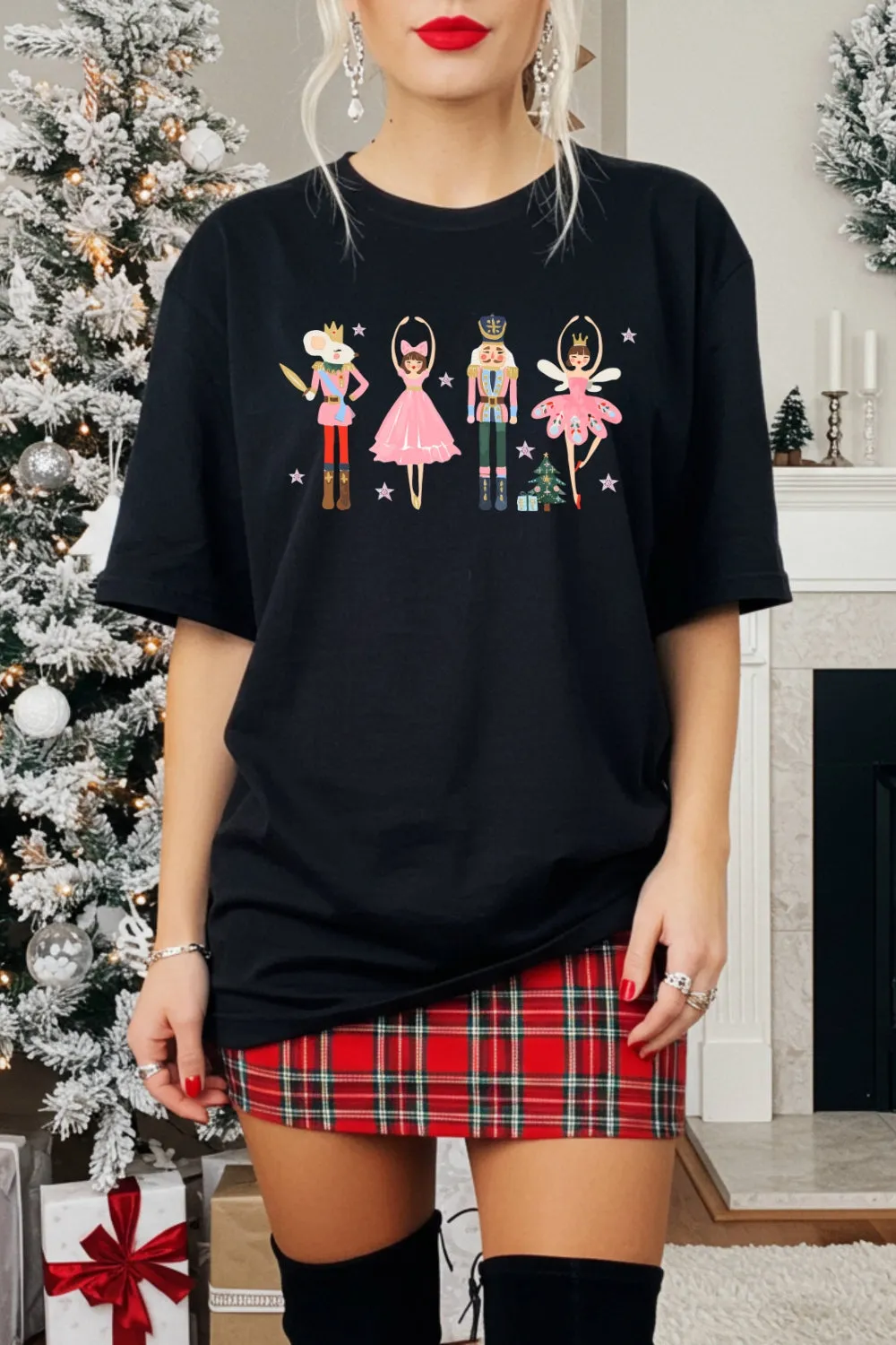 Pink Christmas Nutcracker Ballet Tee For Women sold by Fancy Tees product image thumbnail 4