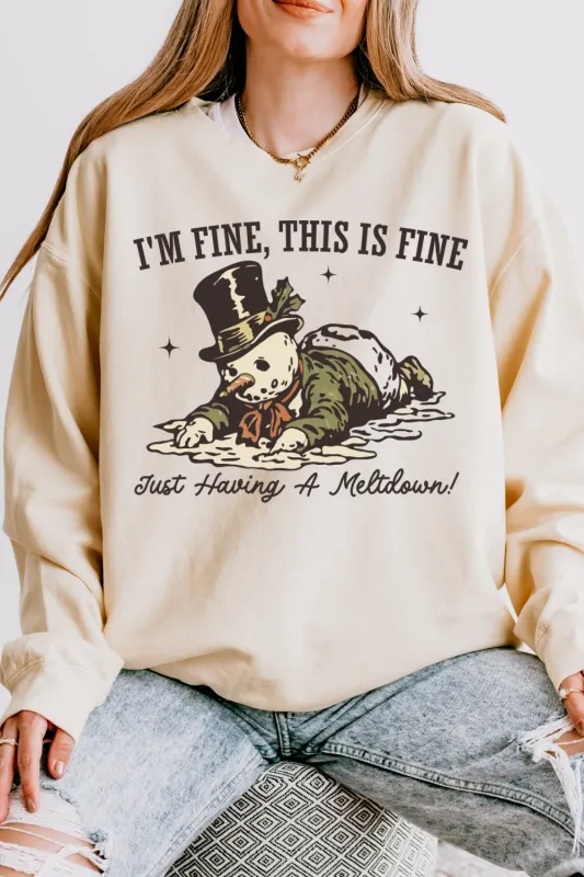 I'm Fine This Is Fine Just Having A Meltdown Sweatshirt For Women sold by Fancy Tees