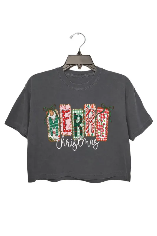 Coquette Christmas Tree Bow Crop Top For Women sold by Fancy Tees