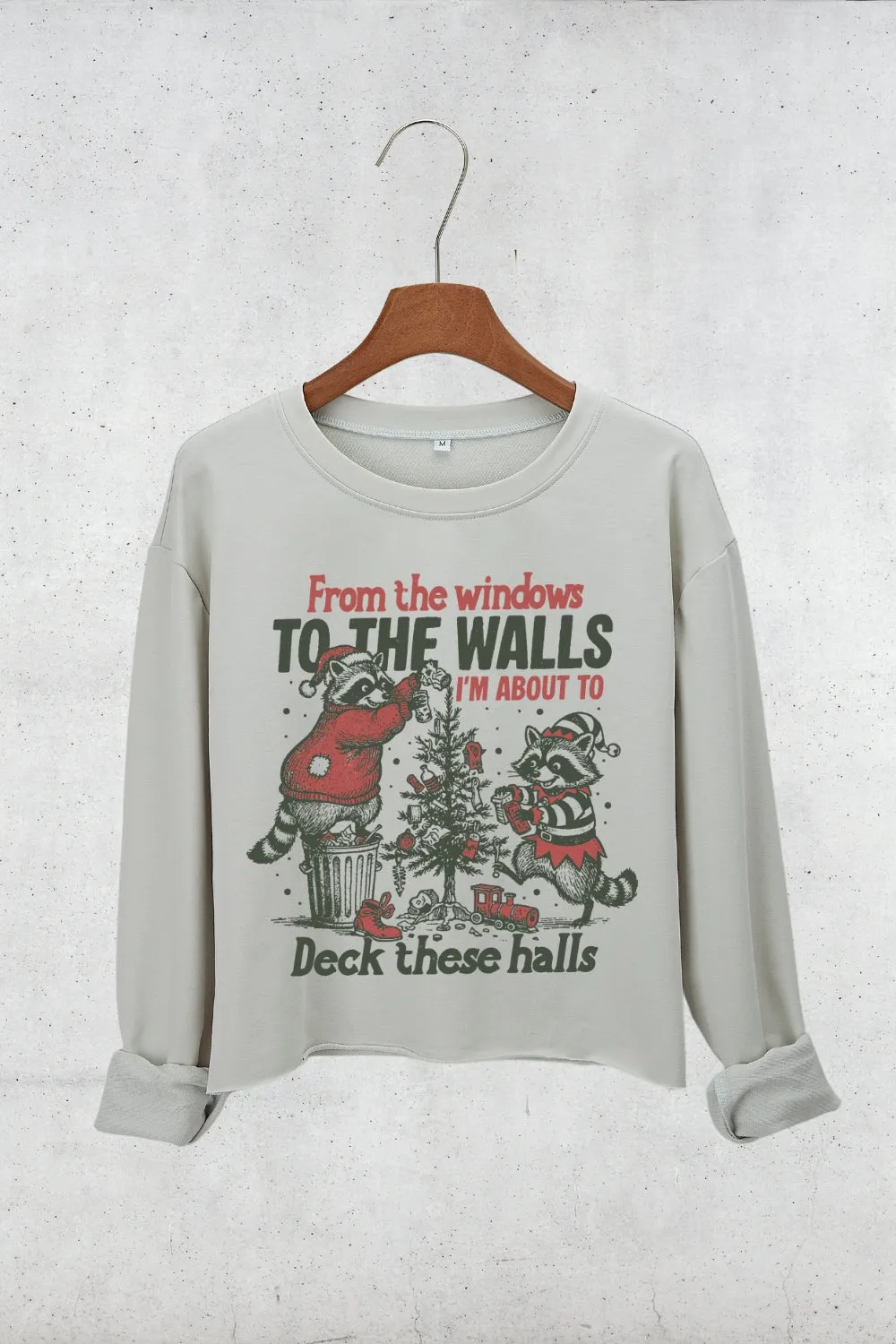 From The Windows To The Walls Raccon Crop Sweatshirt For Women sold by Fancy Tees