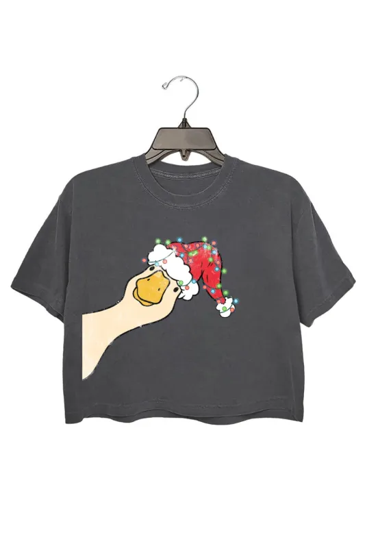 Funny Goose Christmas Crop Top For Women sold by Fancy Tees