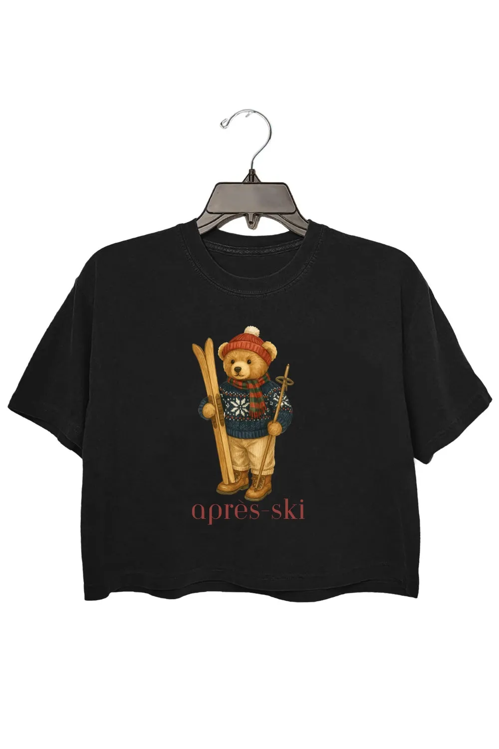 Après-Ski Bear Crop Top For Women sold by Fancy Tees product image thumbnail 2