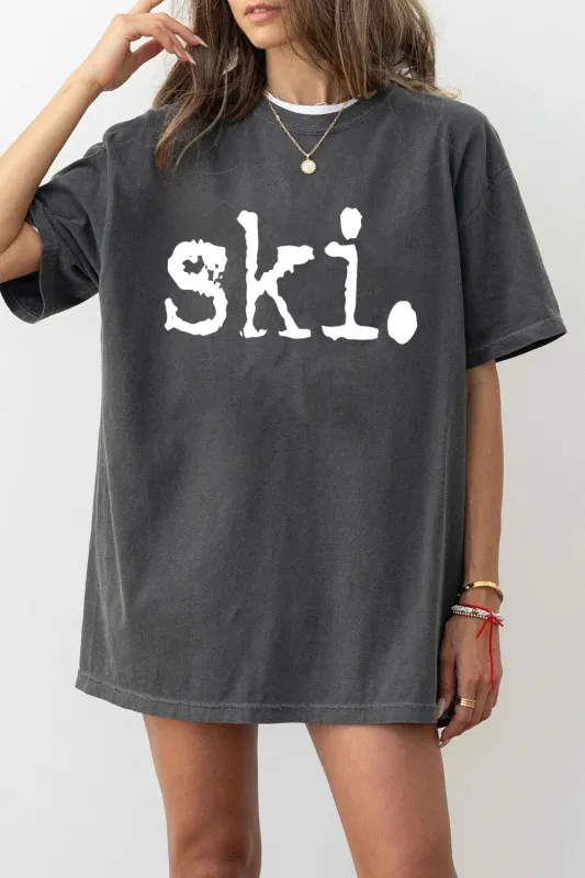 Ski Typography Design Tee For Women sold by Fancy Tees
