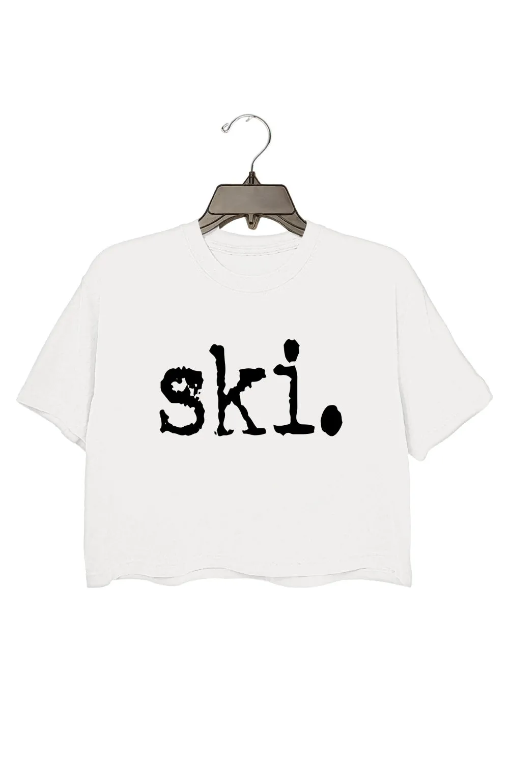 Ski Typography Design Crop Top For Women sold by Fancy Tees product image thumbnail 2