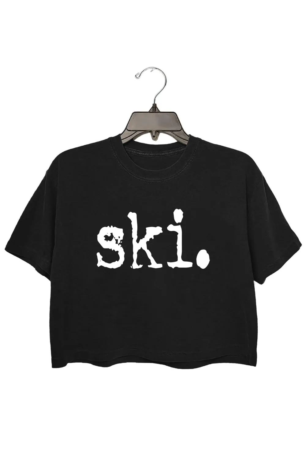 Ski Typography Design Crop Top For Women sold by Fancy Tees product image thumbnail 3