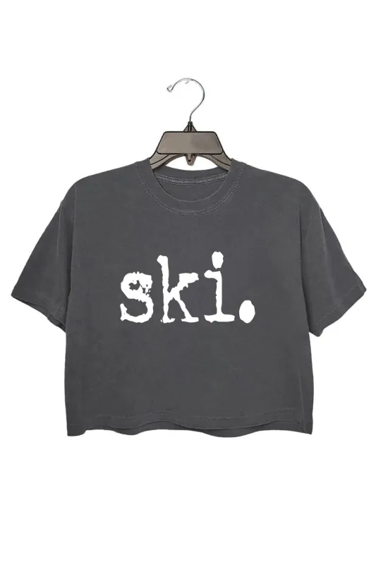Ski Typography Design Crop Top For Women sold by Fancy Tees