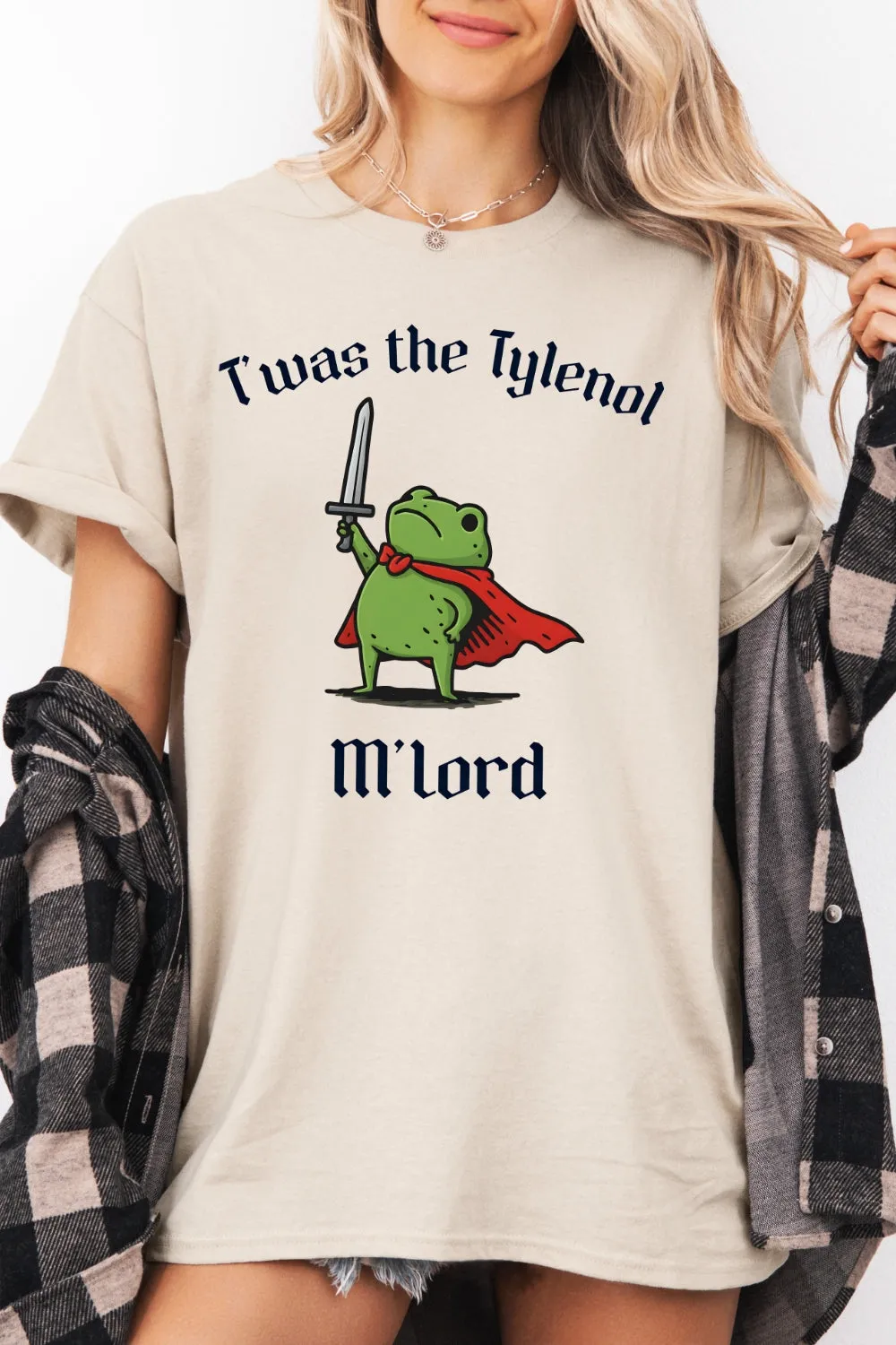 Twas The Tylenol M'lord FDT Frog Tee For Women sold by Fancy Tees product image thumbnail 2