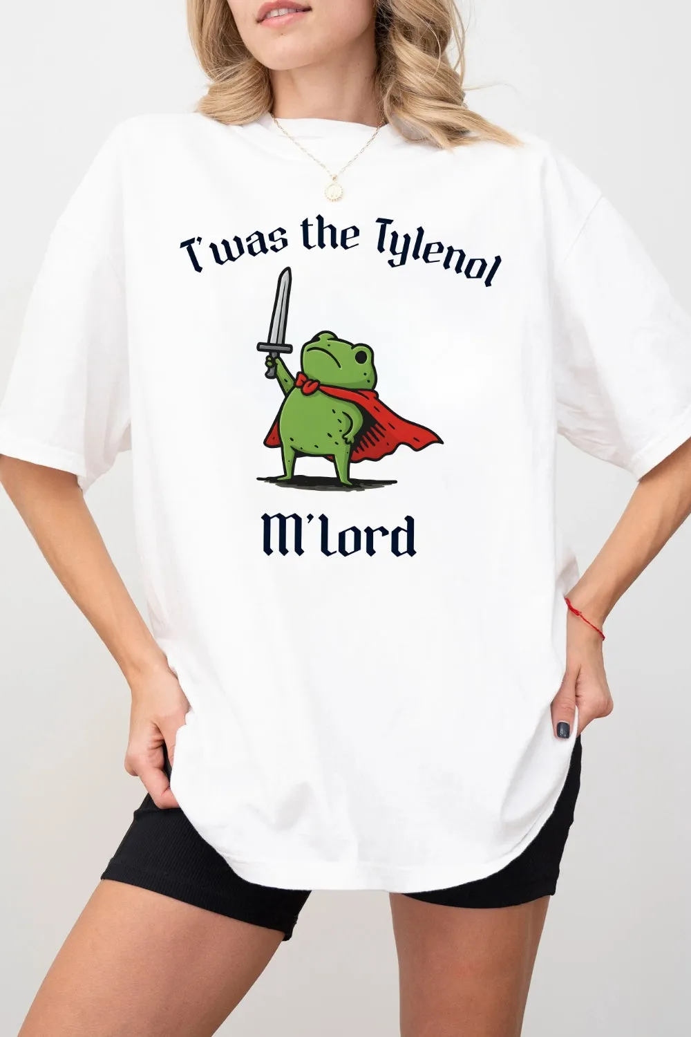 Twas The Tylenol M'lord FDT Frog Tee For Women sold by Fancy Tees product image thumbnail 4