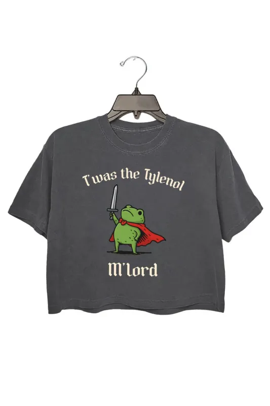 Twas The Tylenol M'lord FDT Frog Crop Top For Women sold by Fancy Tees