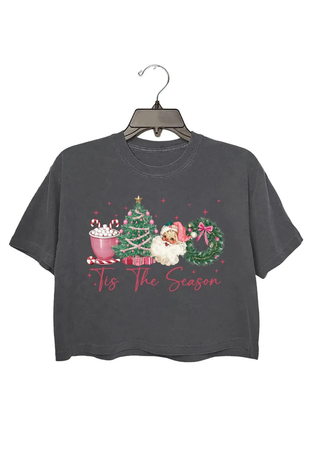 Tis The Season Santa Coffee Christmas Crop Top For Women sold by Fancy Tees
