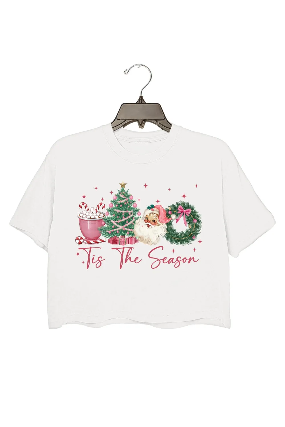 Tis The Season Santa Coffee Christmas Crop Top For Women sold by Fancy Tees product image thumbnail 2