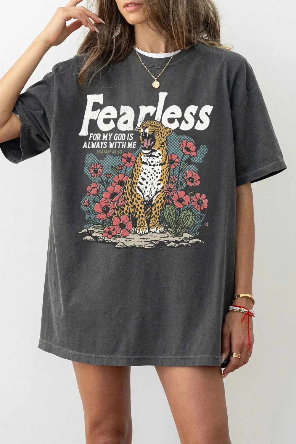 Fearless For My God Is Always With Me Tiger Tee For Women sold by Fancy Tees