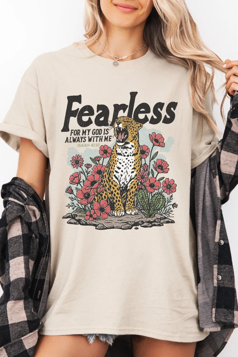 Fearless For My God Is Always With Me Tiger Tee For Women sold by Fancy Tees product image thumbnail 2