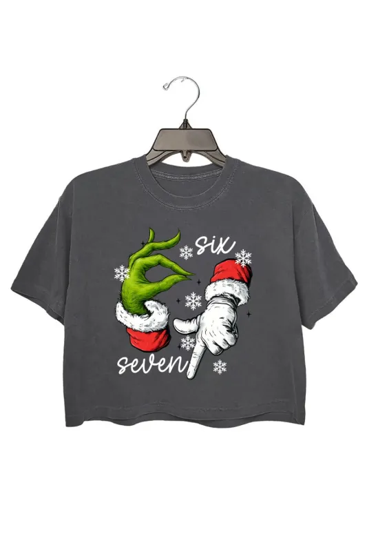 Trending Six Seven Meme Funny Christmas Crop Top For Women sold by Fancy Tees