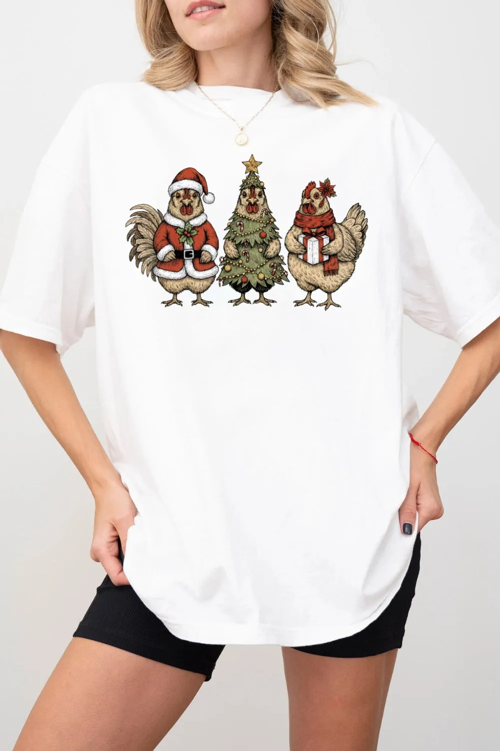 Christmas Chicken Funny Holiday Tee For Women sold by Fancy Tees product image thumbnail 4