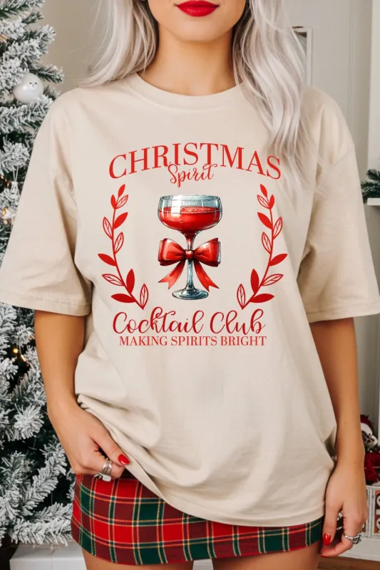 Christmas Spirit Cocktail Club Tee For Women sold by Fancy Tees