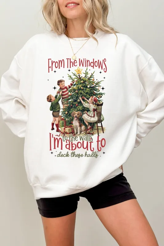I'm About To Deck These Halls Funny Christmas Sweatshirt For Women sold by Fancy Tees