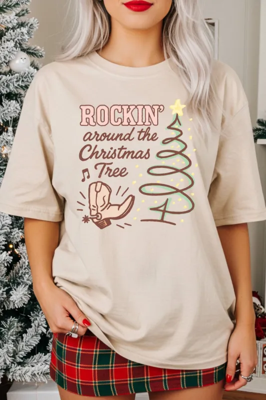 Rockin Around The Christmas Tree Tee For Women sold by Fancy Tees